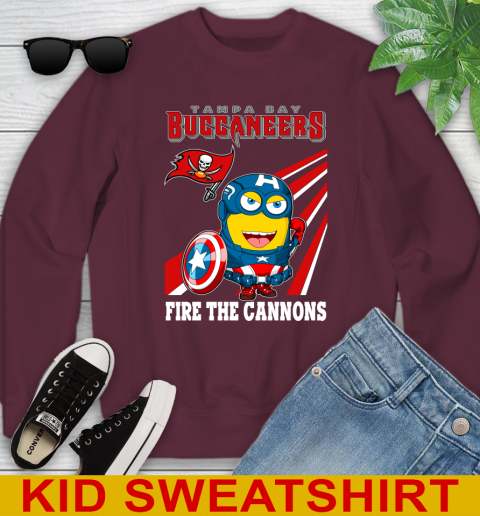 NFL Football Tampa Bay Buccaneers Captain America Marvel Avengers Minion Shirt Youth Sweatshirt 4