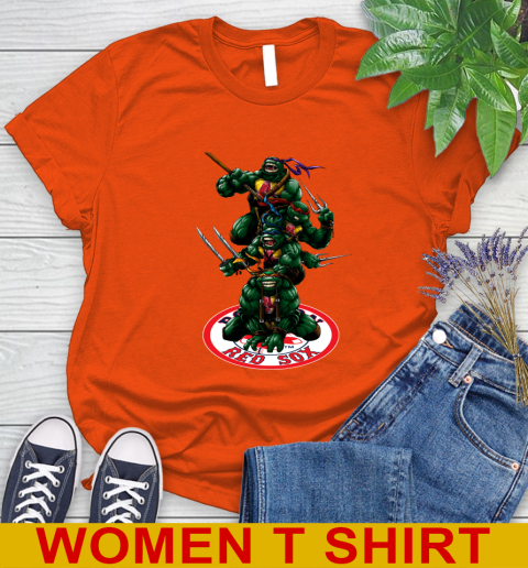 MLB Baseball Boston Red Sox Teenage Mutant Ninja Turtles Shirt Women's T-Shirt 5 MLB Baseball Boston Red Sox Teenage Mutant Ninja Turtles Shirt Women's T-Shirt - Image 5