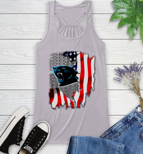 Carolina Panthers NFL Football American Flag Racerback Tank 4