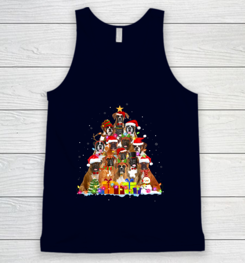 Christmas Pajama Boxer Tree Xmas Gifts Dog Dad Mom Tank Top 2