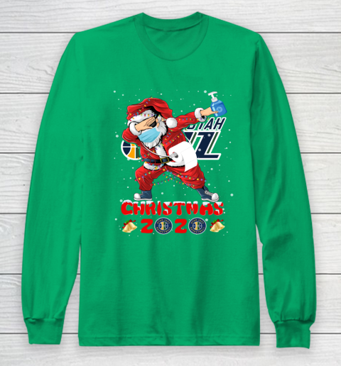 Utah Jazz Funny Santa Claus Dabbing Christmas 2020 NBA Long Sleeve T-Shirt 4