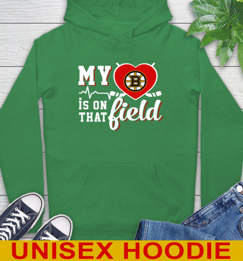 NHL My Heart Is On That Field Hockey Sports Boston Bruins Hoodie 8