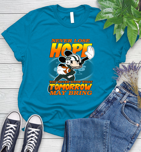 New York Jets NFL Football Mickey Disney Never Lose Hope Women's T-Shirt 10