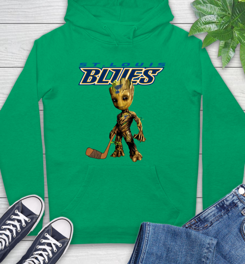 St.Louis Blues NHL Hockey Groot Marvel Guardians Of The Galaxy Hoodie 8