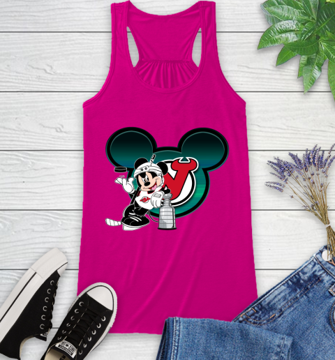 NHL New Jersey Devils Stanley Cup Mickey Mouse Disney Hockey T Shirt Racerback Tank 8
