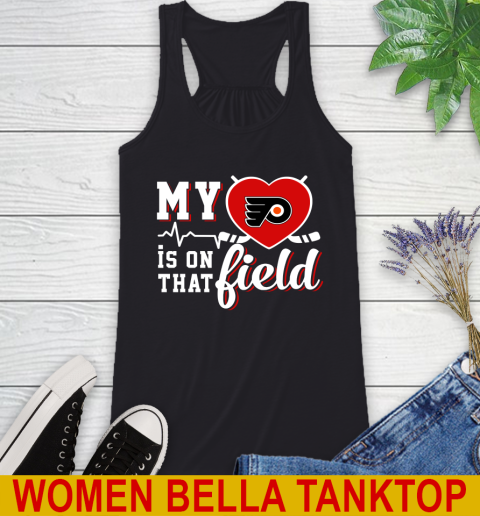 NHL My Heart Is On That Field Hockey Sports Philadelphia Flyers Racerback Tank