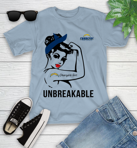 NFL San Diego Chargers Girl Unbreakable Football Sports Youth T-Shirt 6