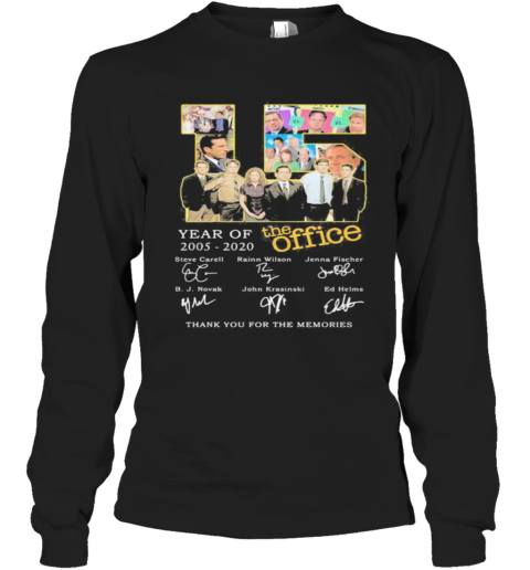 15 Year Of 2005 2020 The Office Thank For The Memories Signatures Long Sleeve T-Shirt