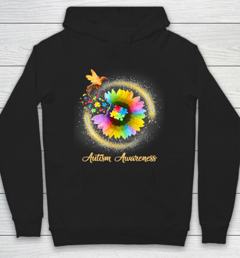 Autism Awareness Month Tshirt Hummingbird Sunflower Flower Hoodie