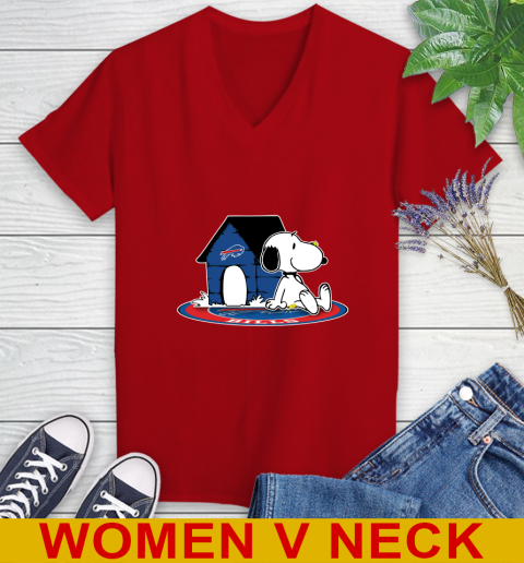 NFL Football Buffalo Bills Snoopy The Peanuts Movie Shirt Women's V-Neck T-Shirt 12