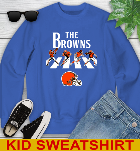 NFL Football Cleveland Browns The Beatles Rock Band Shirt Youth Sweatshirt 6