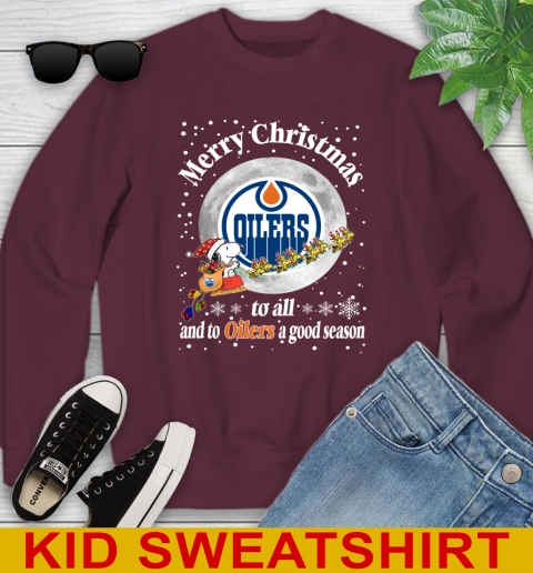 Edmonton Oilers Merry Christmas To All And To Oilers A Good Season NHL Hockey Sports Youth Sweatshirt 4