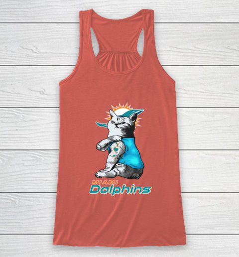 NFL Football My Cat Loves Miami Dolphins Racerback Tank 3