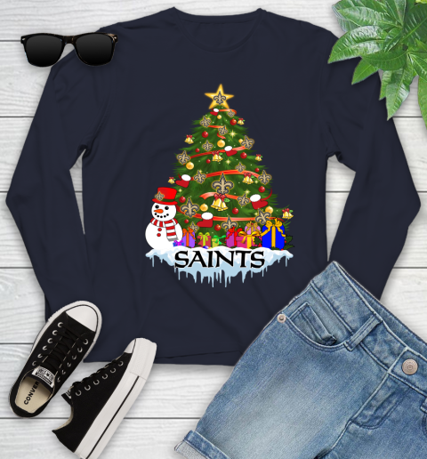 New Orleans Saints Merry Christmas NFL Football Sports Youth Long Sleeve 3