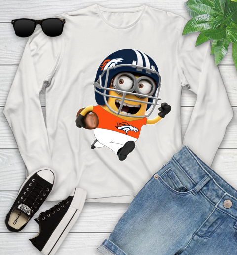 NFL Denver Broncos Minions Disney Football Sports Youth Long Sleeve 12