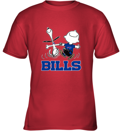 The Buffalo Bills With Red Snoopy Charlie Brown And Woodstock Shirt