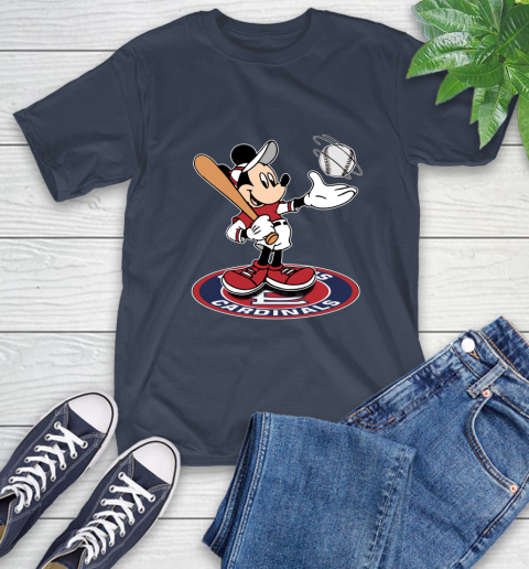MLB Baseball St.Louis Cardinals Cheerful Mickey Disney Shirt T-Shirt 4