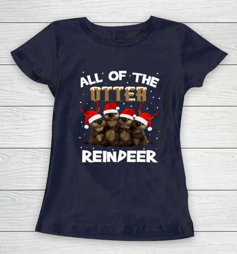 All Of Otter Reindeer Christmas Pajamas Tshirt Xmas Women's T-Shirt 2