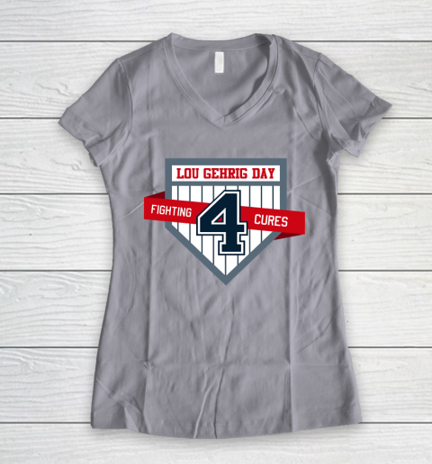Lou Gehrig Day Women's V-Neck T-Shirt 2