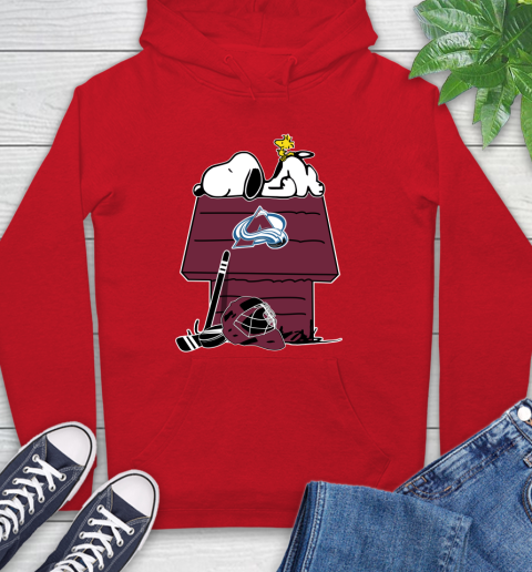 Colorado Avalanche NHL Hockey Snoopy Woodstock The Peanuts Movie Hoodie 10