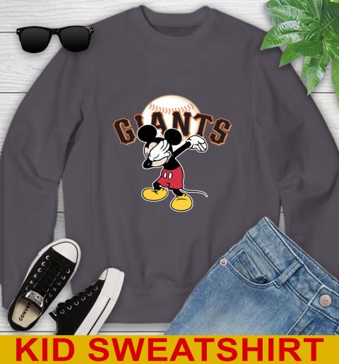 San Francisco Giants MLB Baseball Dabbing Mickey Disney Sports Youth Sweatshirt 6