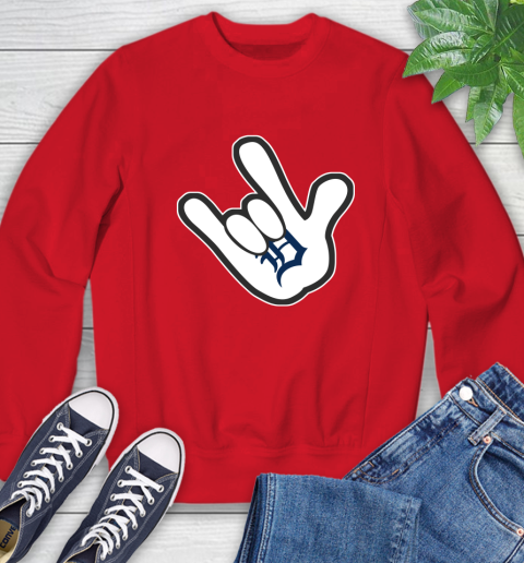 Detroit Tigers MLB Baseball Mickey Rock Hand Disney Sweatshirt 10