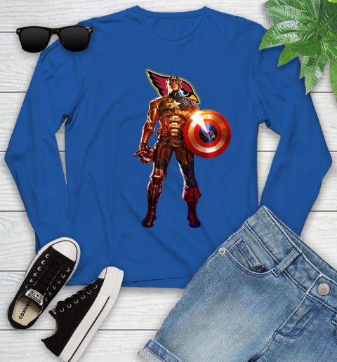 NFL Captain America Marvel Avengers Endgame Football Sports Arizona Cardinals Youth Long Sleeve 9
