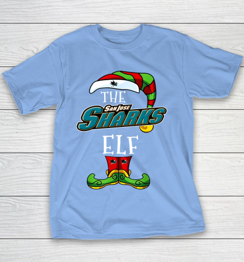 San Jose Sharks Christmas ELF Funny NHL Youth T-Shirt 8