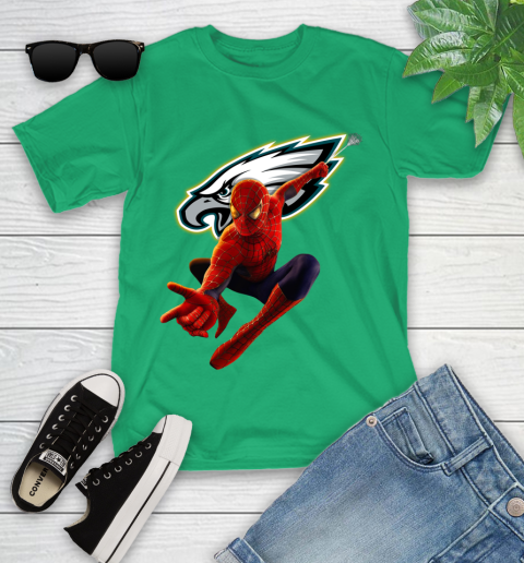 NFL Spider Man Avengers Endgame Football Philadelphia Eagles Youth T-Shirt 6