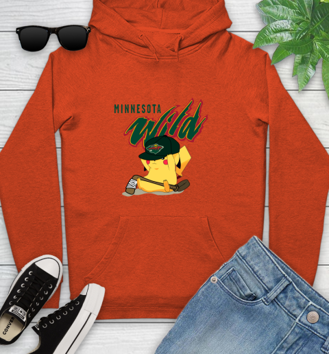 NHL Pikachu Hockey Sports Minnesota Wild Youth Hoodie 5
