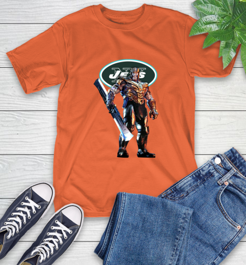 NFL Thanos Gauntlet Avengers Endgame Football New York Jets T-Shirt 5