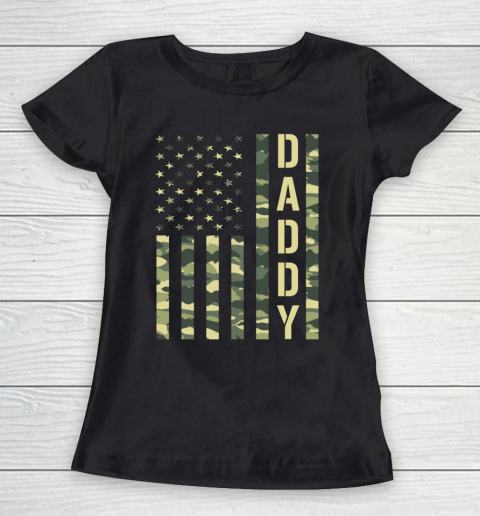 Veteran Shirt Proud Daddy Military Veteran Soldier Fathers day 2021 Flag Women's T-Shirt