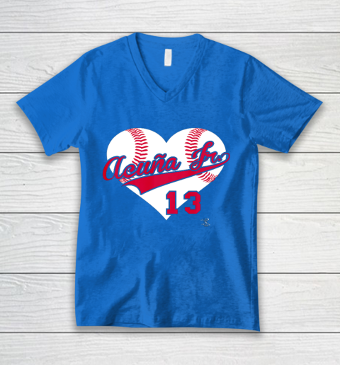 Ronald Acuna Jr Baseball Heart Gameday V-Neck T-Shirt 5