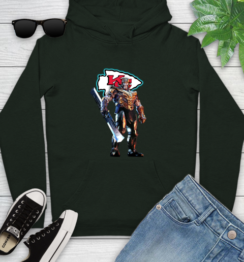 NFL Thanos Gauntlet Avengers Endgame Football Kansas City Chiefs Youth Hoodie 13
