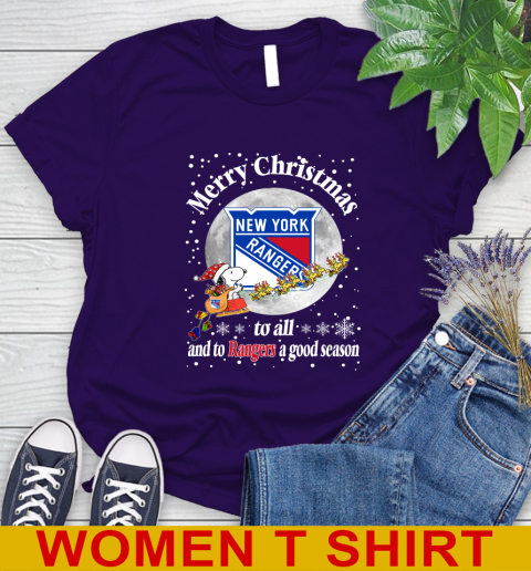 New York Rangers Merry Christmas To All And To Rangers A Good Season NHL Hockey Sports Women's T-Shirt 4