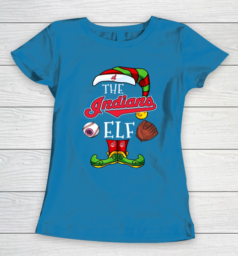 Cleveland Indians Christmas ELF Funny MLB Women's T-Shirt