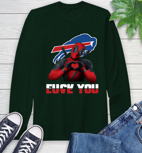NHL Buffalo Bills Deadpool Love You Fuck You Football Sports Long Sleeve T-Shirt 7