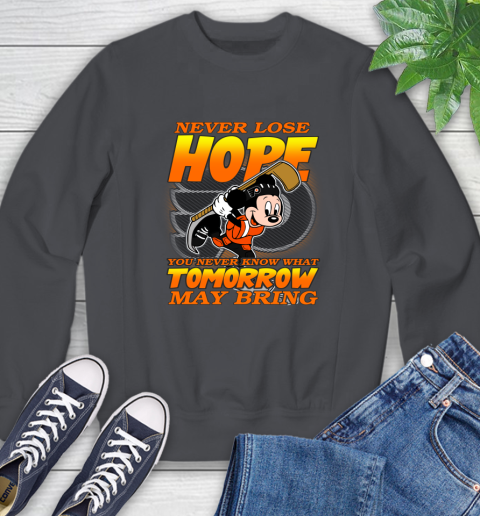 Philadelphia Flyers NHL Hockey ootball Mickey Disney Never Lose Hope Sweatshirt 6