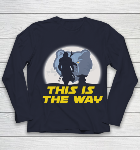 Memphis Grizzlies NBA Basketball Star Wars Yoda And Mandalorian This Is The Way Youth Long Sleeve 2