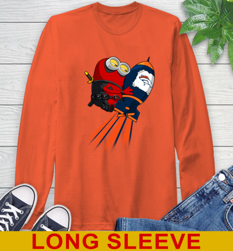 NFL Football Denver Broncos Deadpool Minion Marvel Shirt Long Sleeve T-Shirt 4