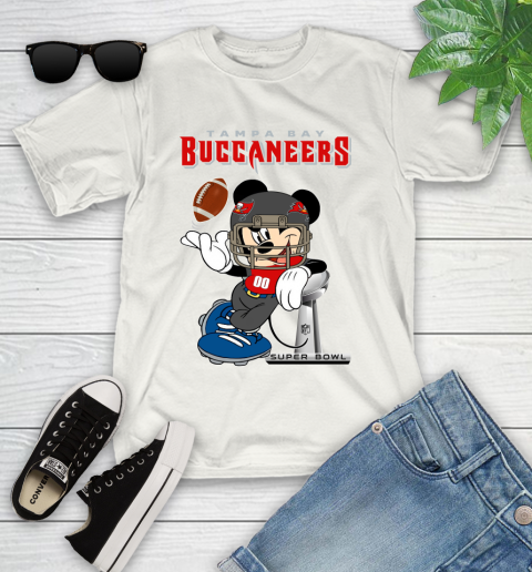 NFL Tampa Bay Buccaneers Mickey Mouse Disney Super Bowl Football T Shirt Youth T-Shirt