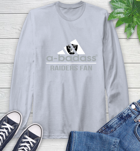 NFL A Badass Oakland Raiders Fan Adidas Football Sports Long Sleeve T-Shirt 6