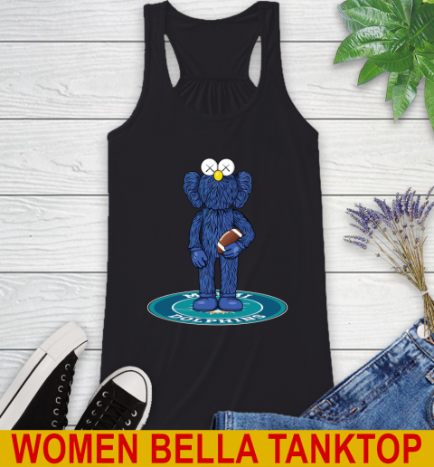 NFL Football Miami Dolphins Kaws Bff Blue Figure Shirt Racerback Tank 2