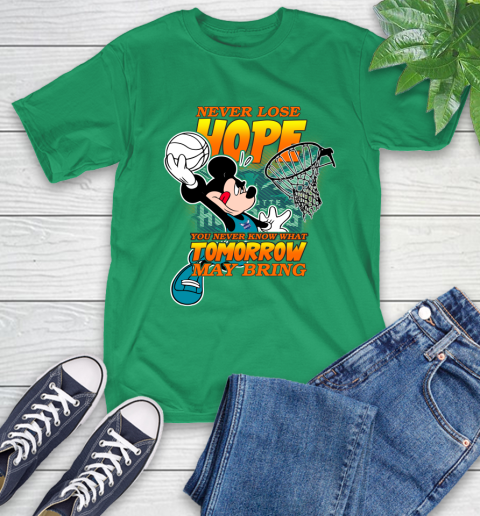 Charlotte Hornets NBA Basketball Mickey Disney Never Lose Hope T-Shirt 7