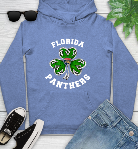 NHL Florida Panthers Three Leaf Clover St Patrick's Day Hockey Sports Youth Hoodie 13