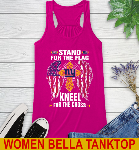 NFL Football New York Giants Stand For Flag Kneel For The Cross Shirt Racerback Tank 6