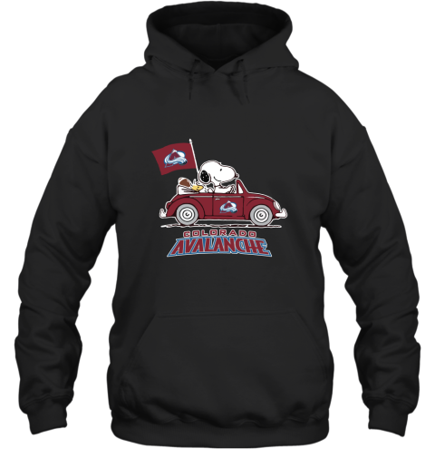 Snoopy And Woodstock Ride The Colorado Avalanche Car NHL Hoodie