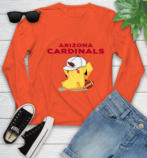 NFL Pikachu Football Sports Arizona Cardinals Youth Long Sleeve 4