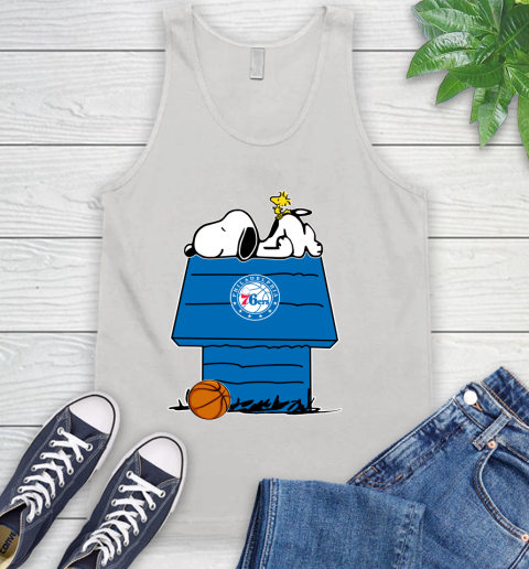Philadelphia 76ers NBA Basketball Snoopy Woodstock The Peanuts Movie Tank Top
