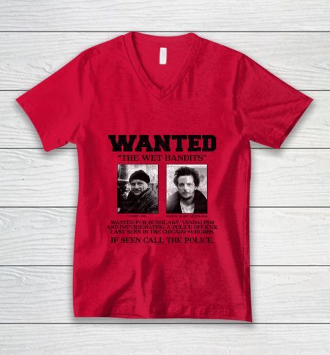 Home Alone Wanted The Wet Bandits V-Neck T-Shirt 3